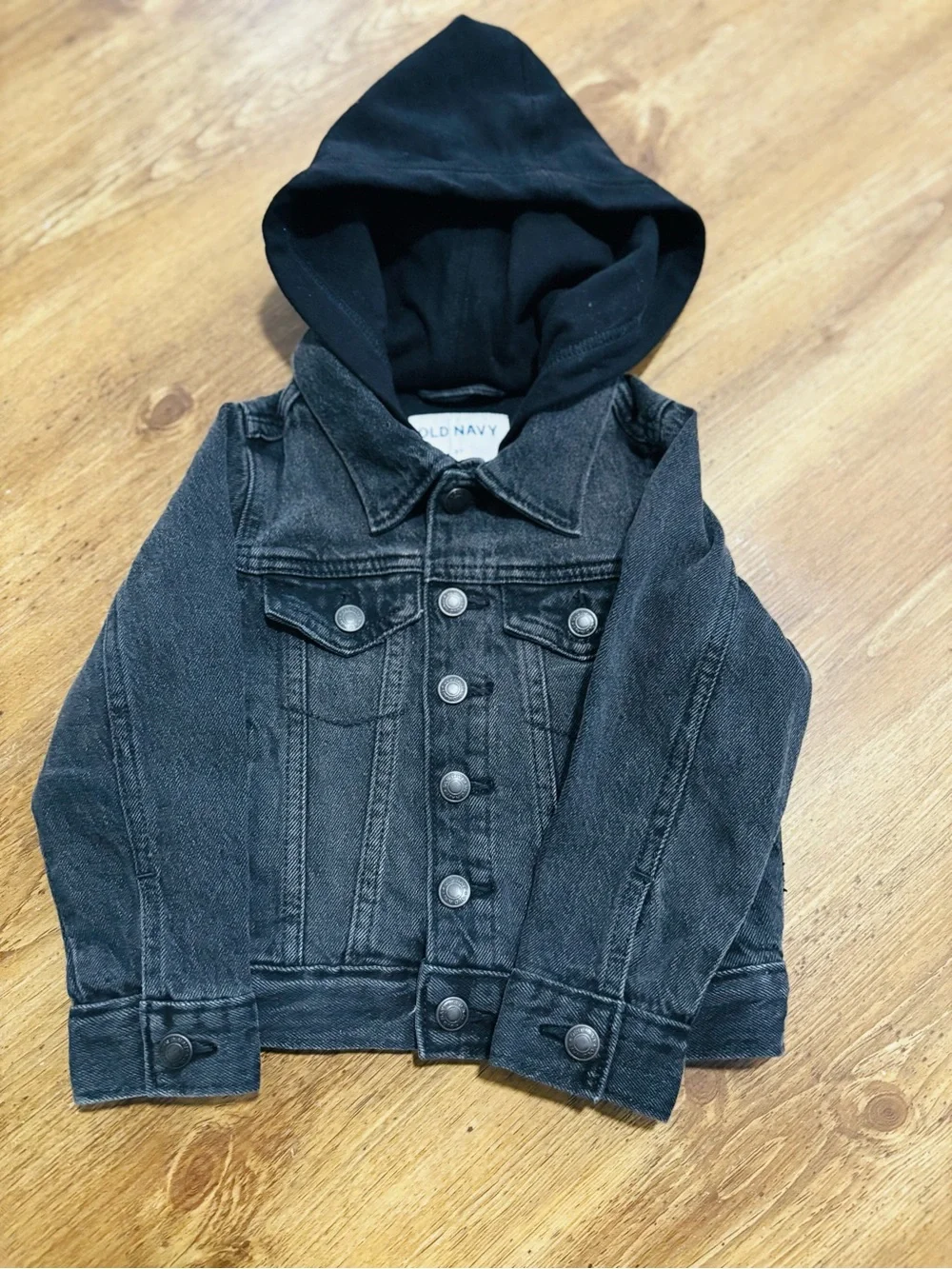 Old Navy Black Jean Jacket with Hood - Kids